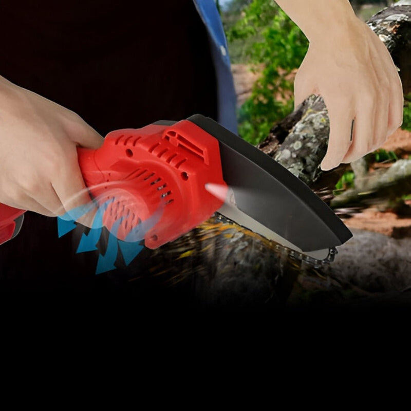 24V Cordless Mini Chainsaw with 4-Inch Blade & Safety Guard