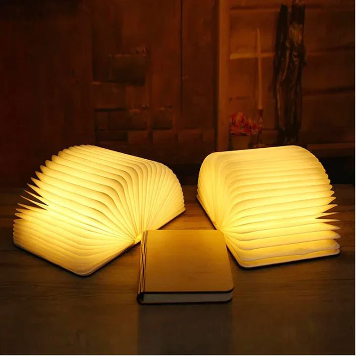 Foldable Book-Shaped LED Lamp with Rechargeable Battery