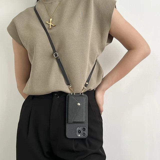 Phone Case with Shoulder Strap and Card Holder for Daily Use
