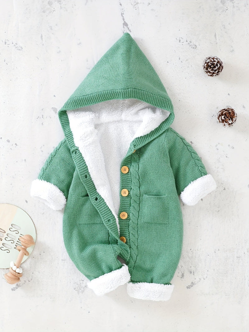 Baby knitted jumpsuit with hood – Warm and comfortable