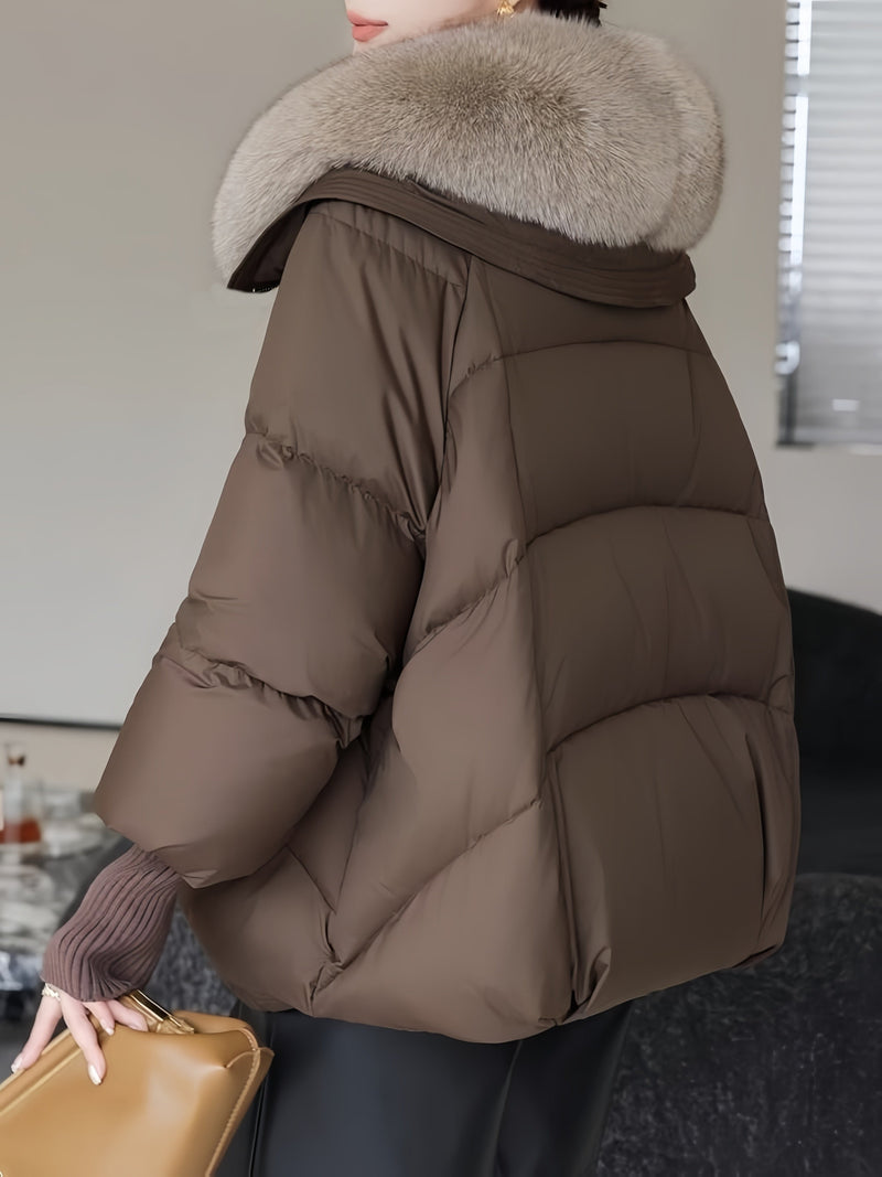 Ladies' bomber jacket with removable collar – Warm and elegant