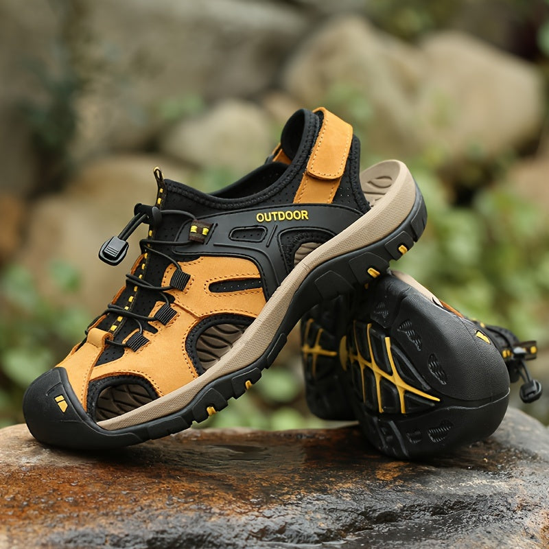 Men's Outdoor Walking Sandals with Closed Toe and Non-Slip Sole