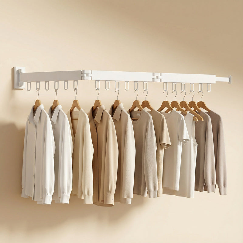 Retractable Wall Drying Rack for Clothes with Space-Saving and Sturdy Design