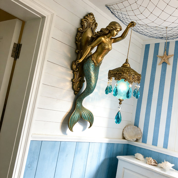 Mermaid Glass Pendant Wall Light