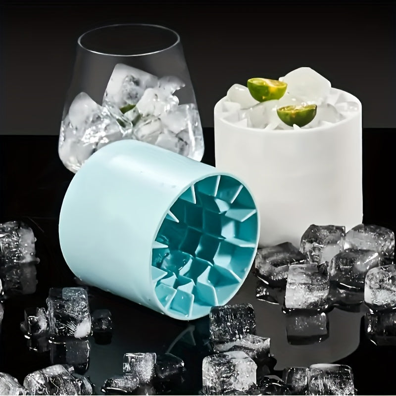 Silicone Cylindrical Ice Tray with Removable Ice Container for Cold Drinks