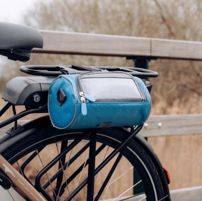 Practical Bicycle Handlebar Bag with Smartphone Holder and Water-Resistant Material