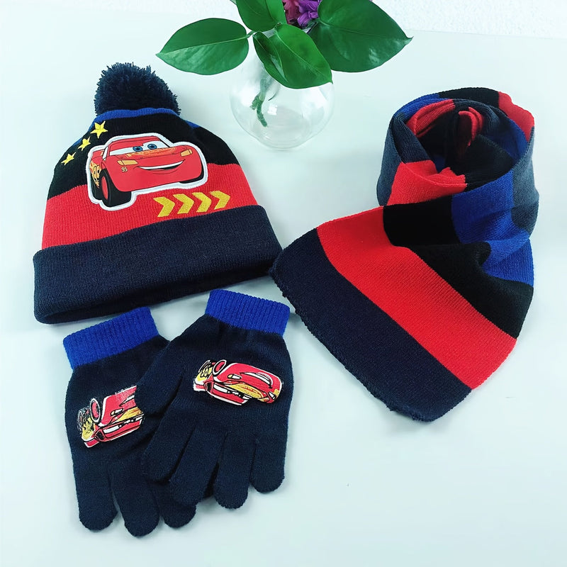 Winter Set for Kids – Beanie, Gloves, and Scarf Set with Cartoon Characters