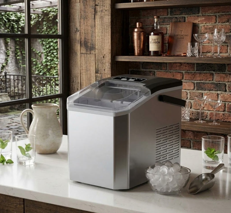 Compact Ice Cube Maker with Fast Ice Production for Home and On-the-Go