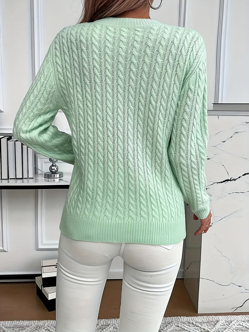 Knitted Cable Sweater for Women – Soft and Stylish Sweater for Spring and Autumn