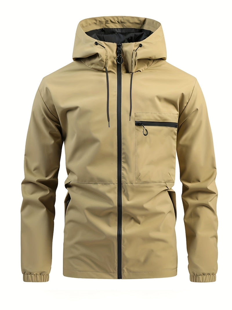 Men's Outdoor Jacket for Spring and Autumn – Windproof Hooded Jacket for Outdoor Activities