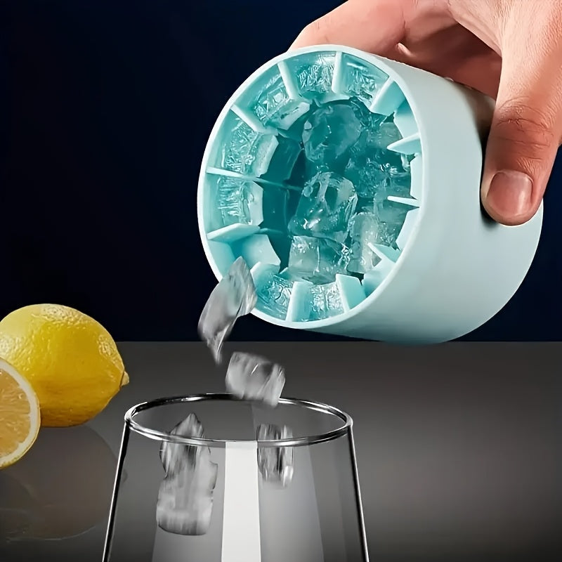 Silicone Cylindrical Ice Tray with Removable Ice Container for Cold Drinks
