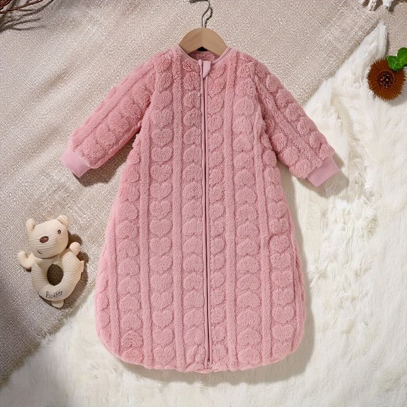 Plush Baby Sleeping Bag with Heart Relief – Warm and Comfortable Sleep