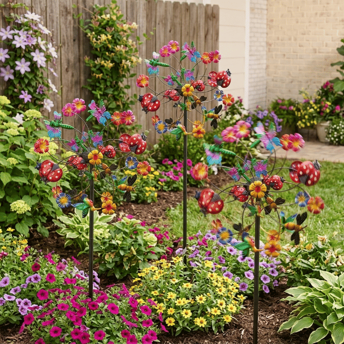 Solar Floral Wind Spinner