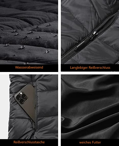 Heated Unisex Jacket with Adjustable Heat and Water-Repellent Material
