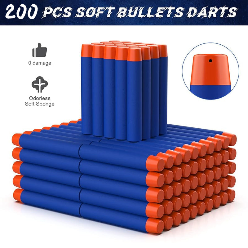 200 Foam Darts for Nerf with Wristband Holder and Storage Bag for Playful Fun