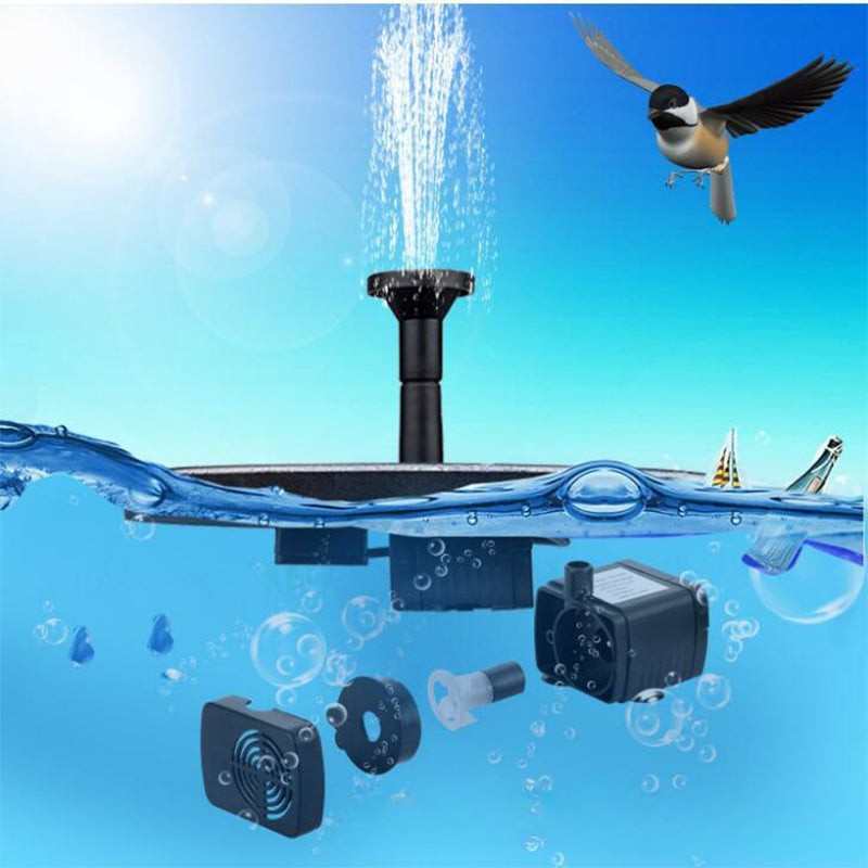 Solar-Powered Floating Fountain Pump with Interchangeable Nozzles
