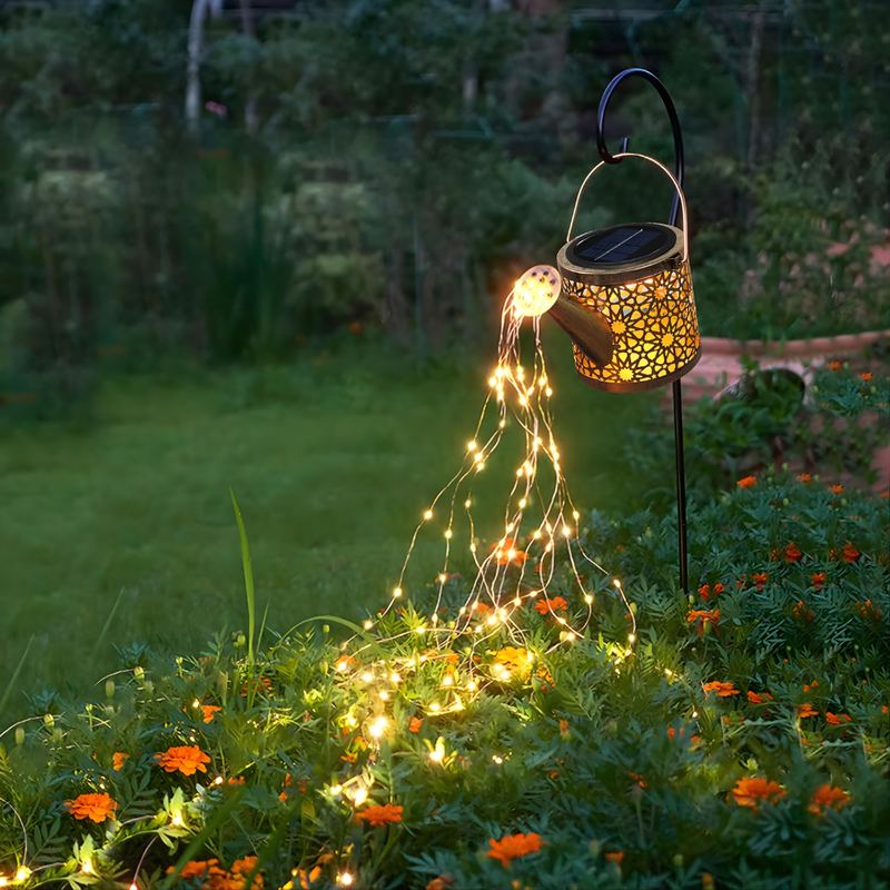 Solar Watering Can Garden Light with Cascading Fairy Lights
