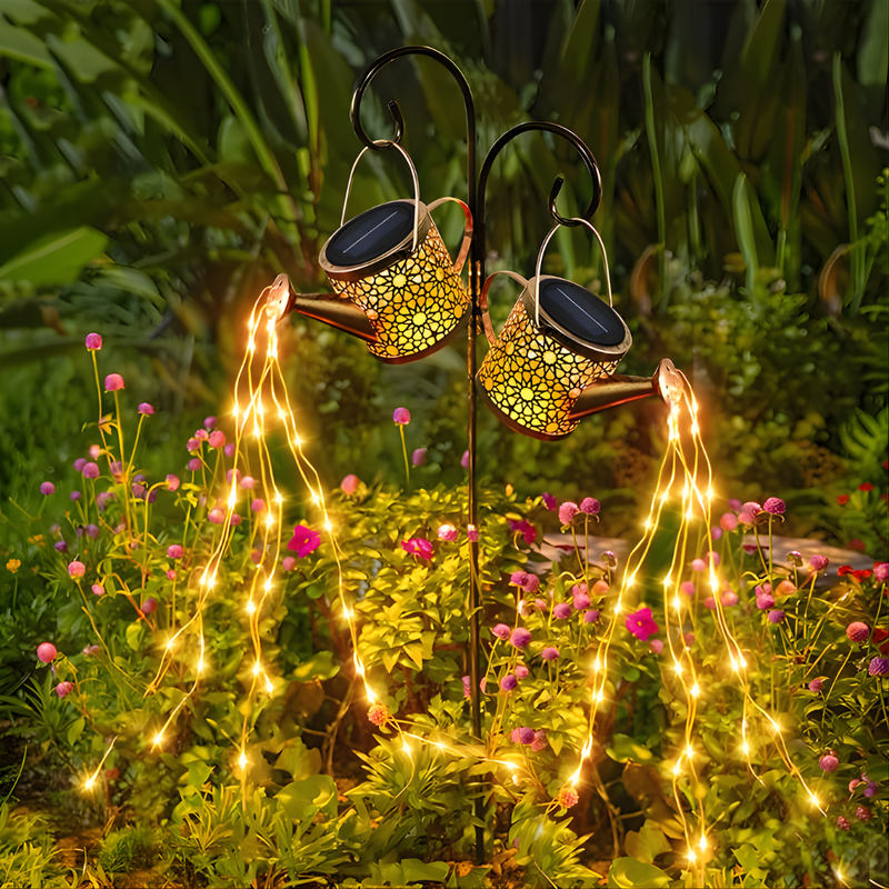 Solar Watering Can Garden Light with Cascading Fairy Lights