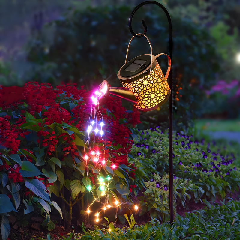 Solar Watering Can Garden Light with Cascading Fairy Lights