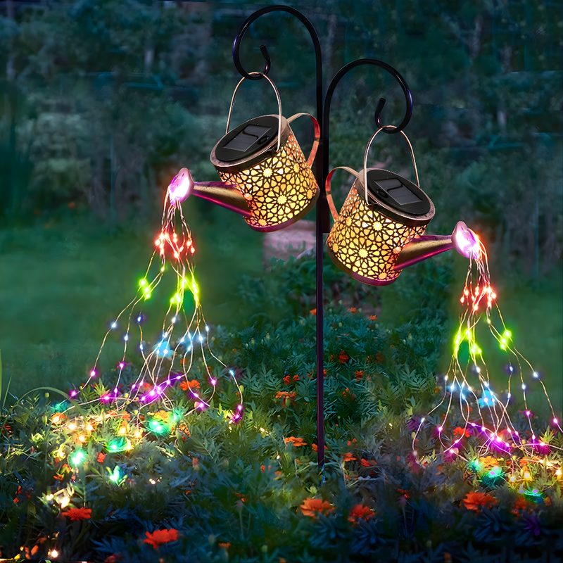 Solar Watering Can Garden Light with Cascading Fairy Lights