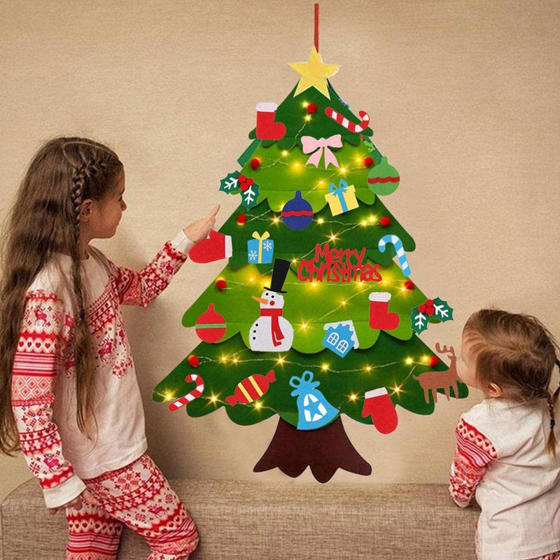 Kids’ Felt Christmas Tree with Removable Decorations