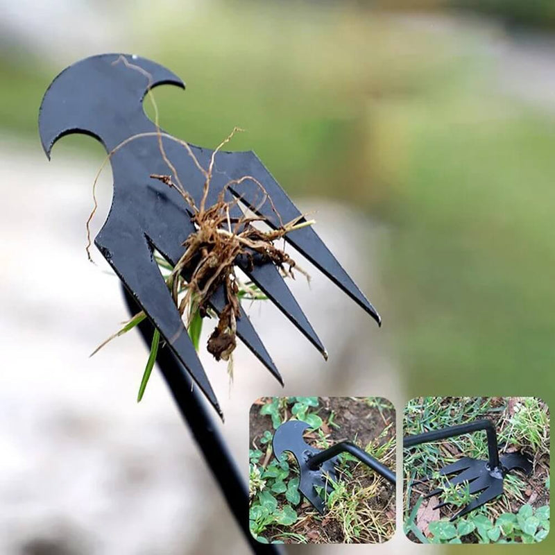 Four-Claw Manganese Steel Weeding Tool for Garden Beds and Soil Care