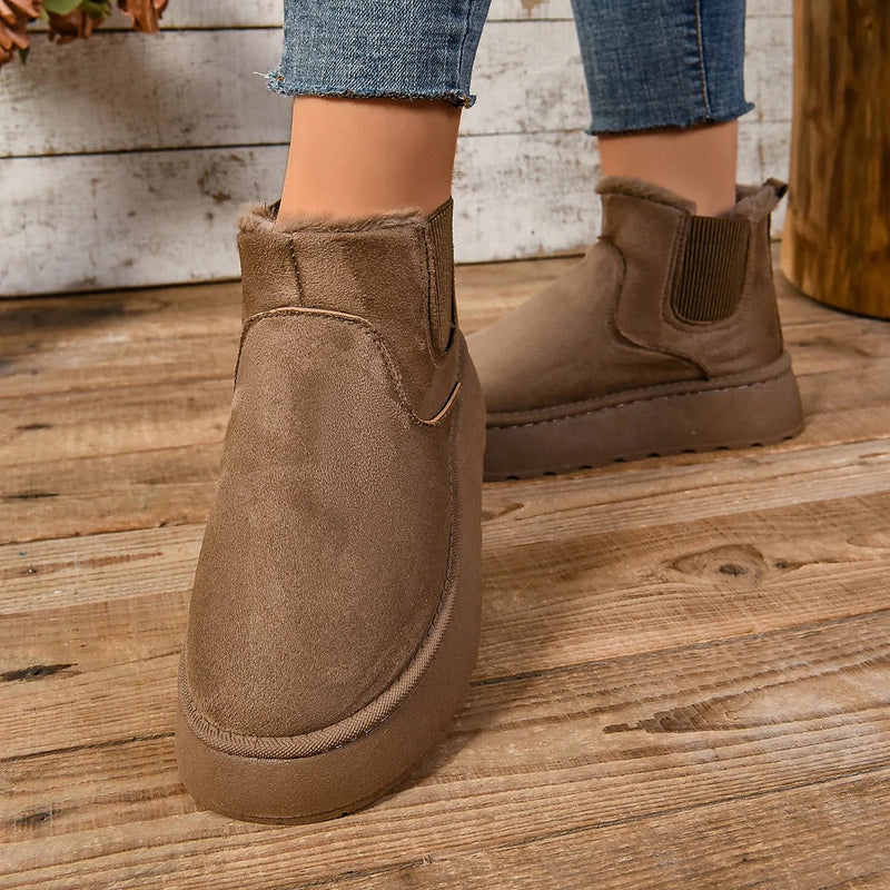 Ladies' Ankle Boots with Warm Lining – Comfortable Winter Boots with Non-Slip Sole