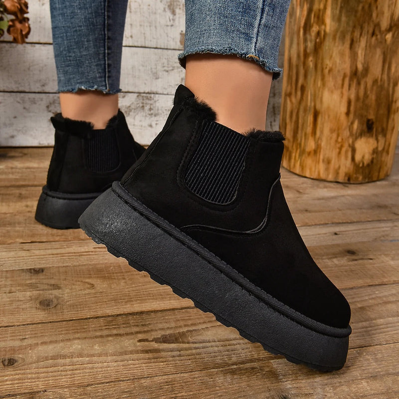 Ladies' Ankle Boots with Warm Lining – Comfortable Winter Boots with Non-Slip Sole