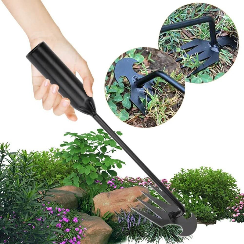 Four-Claw Manganese Steel Weeding Tool for Garden Beds and Soil Care
