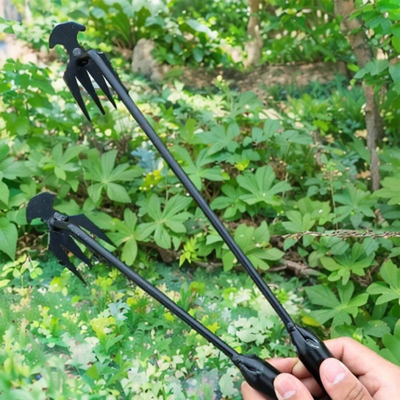 Four-Claw Manganese Steel Weeding Tool for Garden Beds and Soil Care