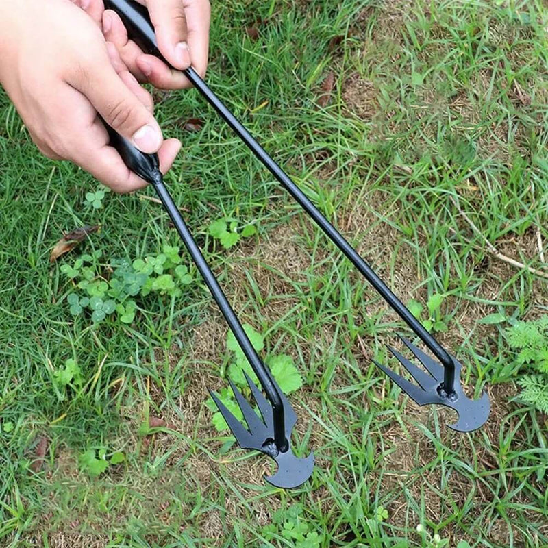 Four-Claw Manganese Steel Weeding Tool for Garden Beds and Soil Care