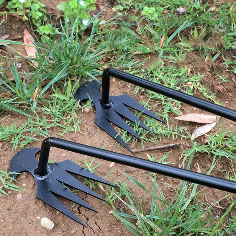 Four-Claw Manganese Steel Weeding Tool for Garden Beds and Soil Care