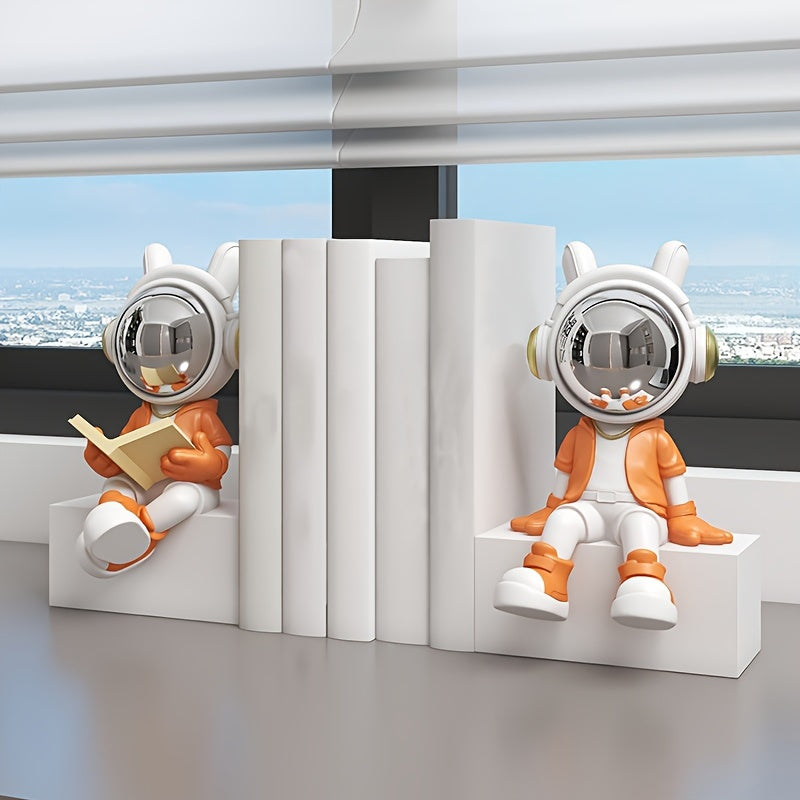 Decorative Astronaut Figurine Bookend for Living Room and Office Interior