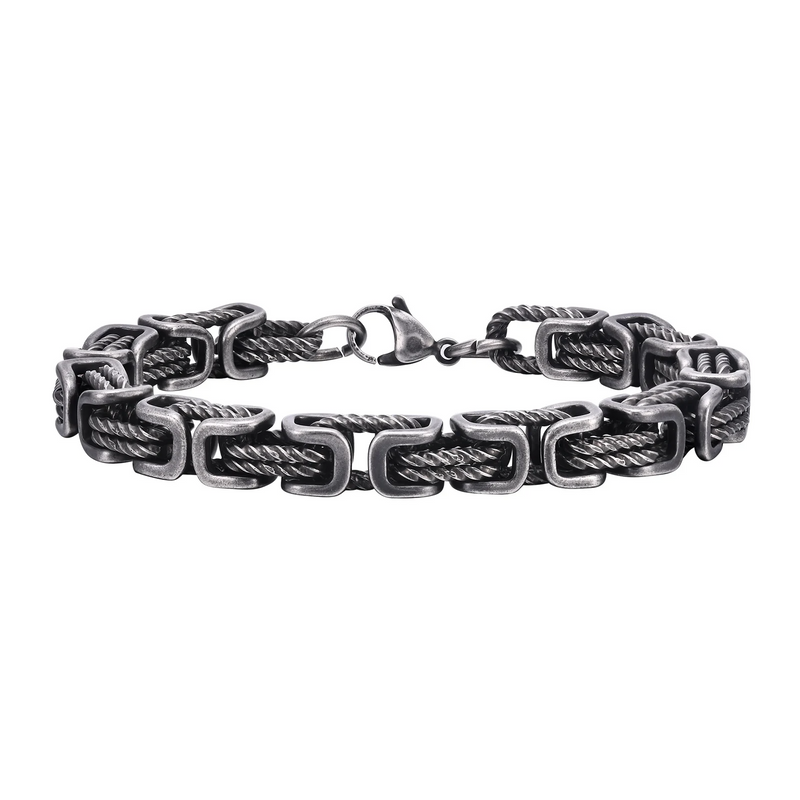 Men's Stainless Steel Bracelet – Woven Links and Scratch-Resistant Finish