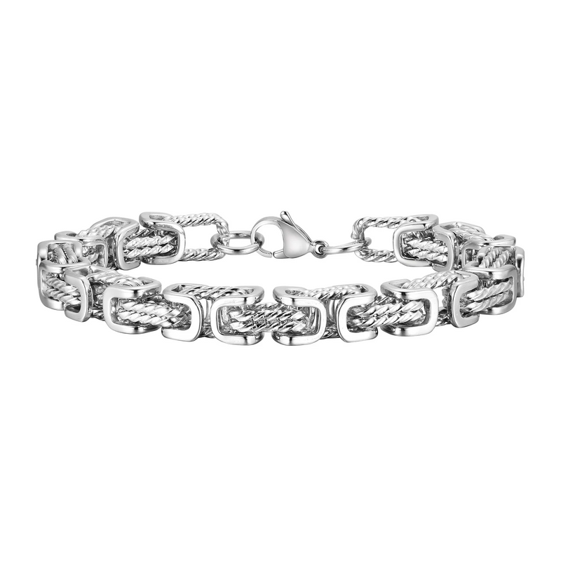 Men's Stainless Steel Bracelet – Woven Links and Scratch-Resistant Finish