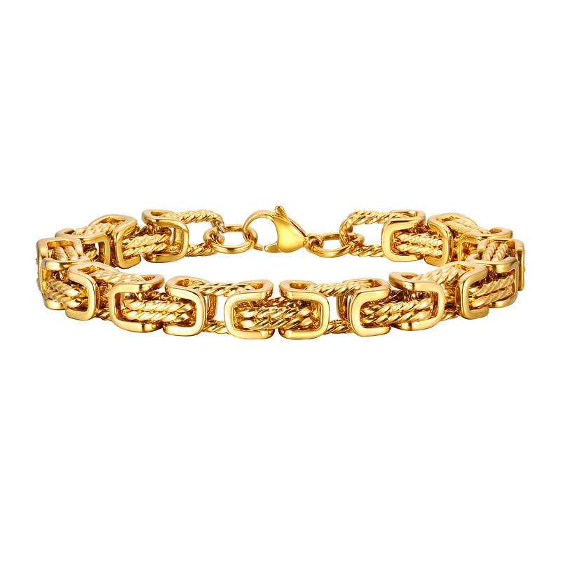 Men's Stainless Steel Bracelet – Woven Links and Scratch-Resistant Finish