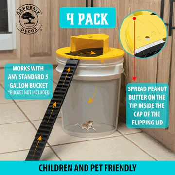 Humane Automatic Mouse Trap with Bucket Lid