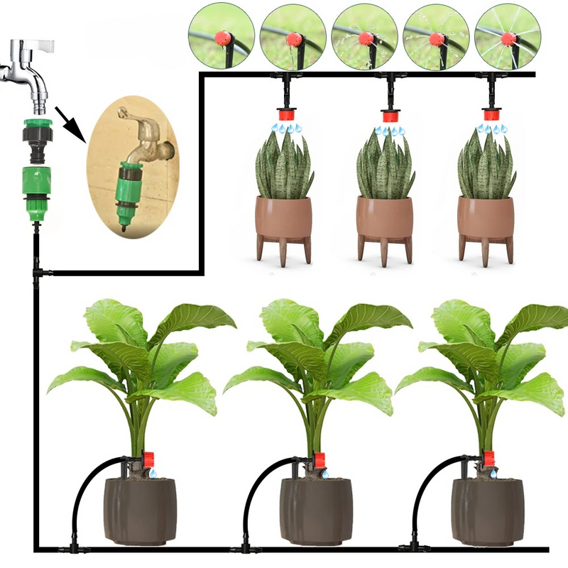 Automatic Drip Irrigation System with Timer for Garden Plants