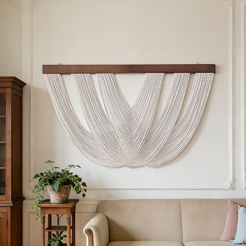 Boho Macrame Wall Hanging with Layered Woven Design
