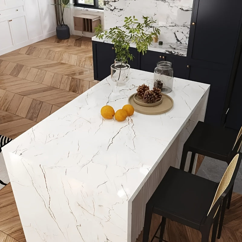 Self-Adhesive Marble Effect Vinyl Wallpaper for Kitchen and Bathroom