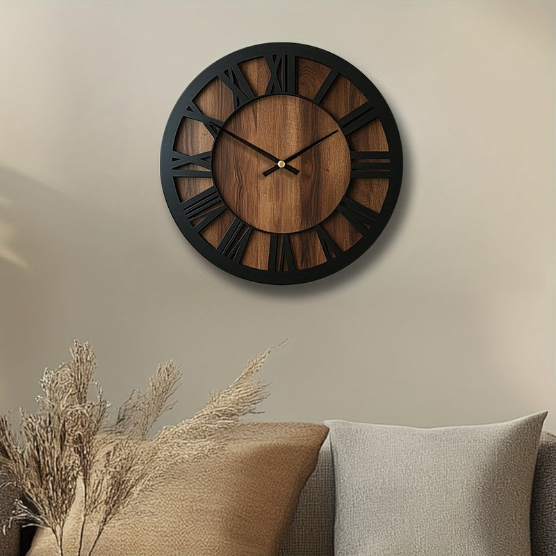 Wooden Wall Clock with Open Dial Design – Stylish and Decorative