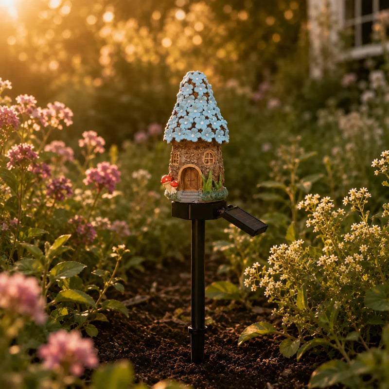 Solar Fairy Cottage Garden Stake Light