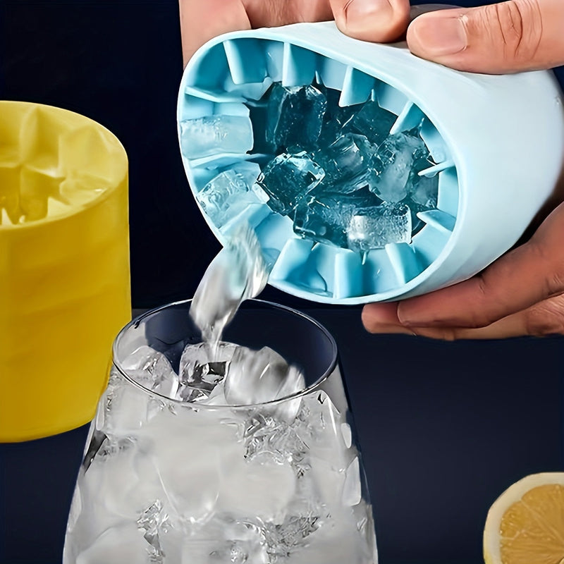 Silicone Cylindrical Ice Tray with Removable Ice Container for Cold Drinks