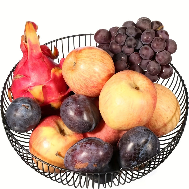 Round Metal Fruit Bowl for Table and Kitchen – Minimalist and Decorative Design