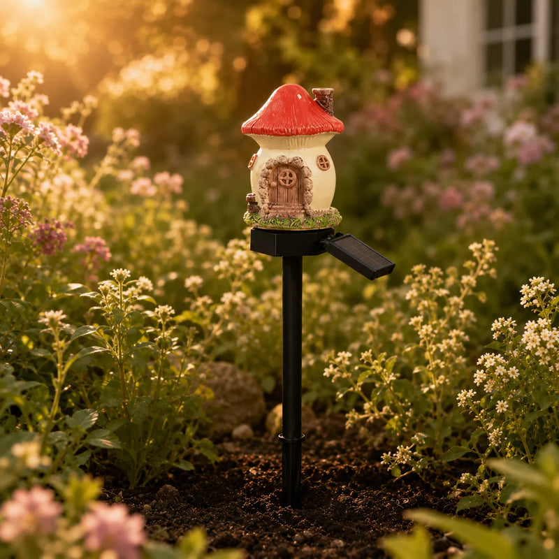 Solar Fairy Cottage Garden Stake Light