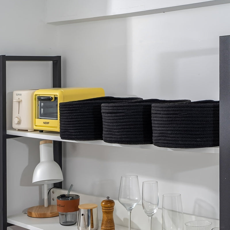 Modern Woven Storage Basket for Wardrobe and Desk – Compact and Stylish Design