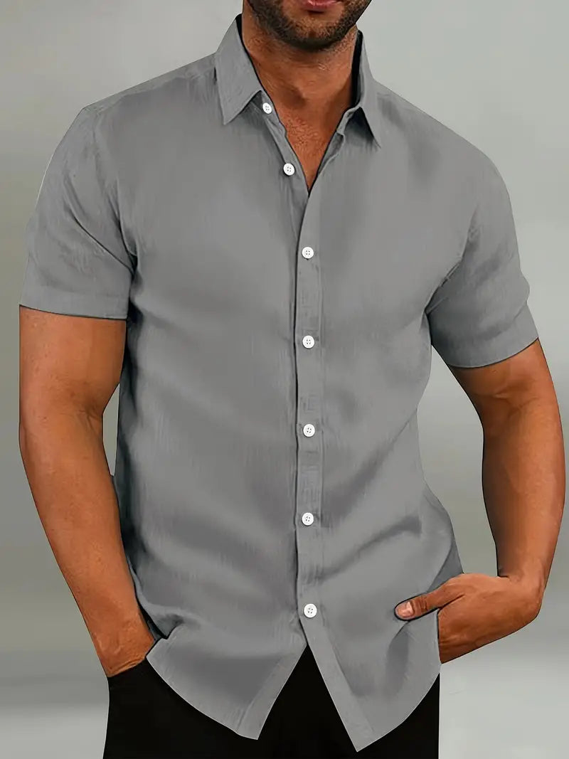Men's Short Sleeve Shirt Made from Light and Breathable Material