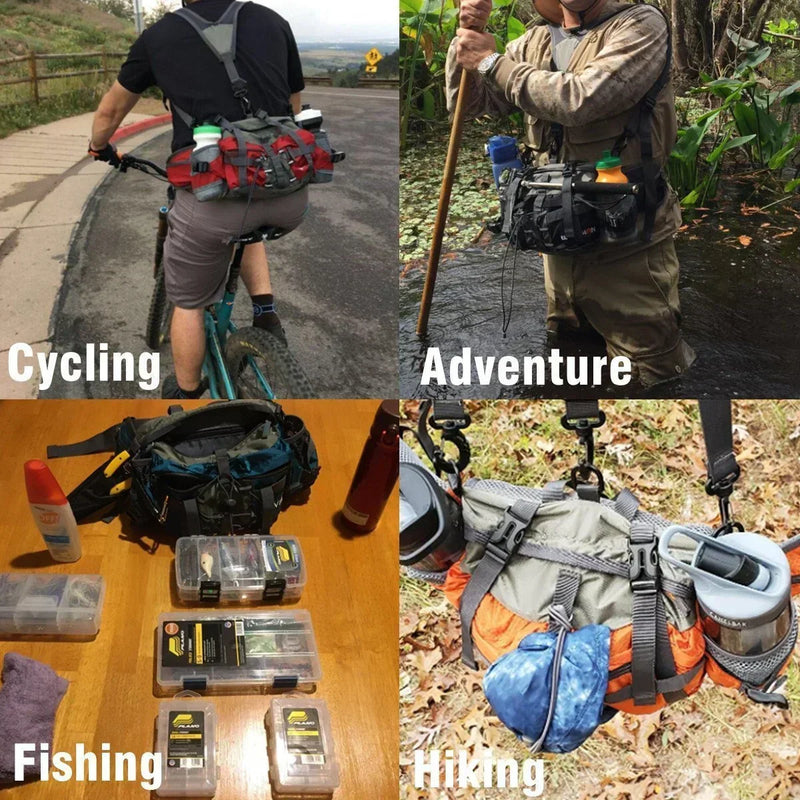 Water-Resistant Nylon Running Belt with Bottle Holders