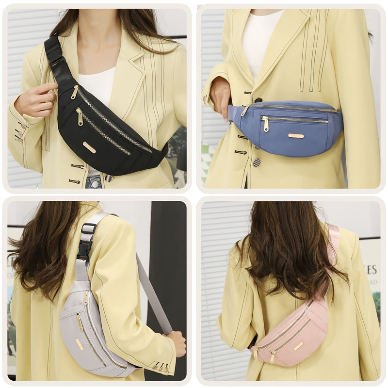 Lightweight Bum Bag for Women with Multiple Zipper Pockets and Adjustable Strap