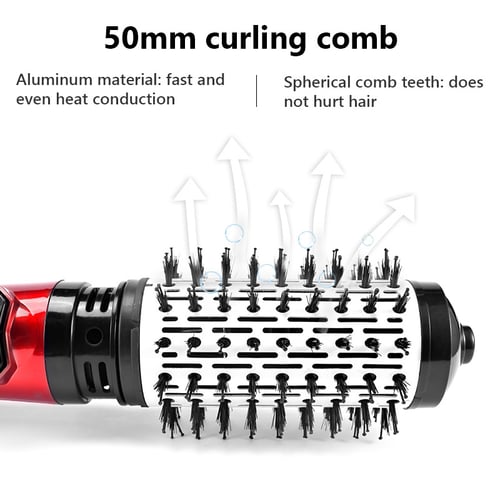 Rotating Hot-Air Hairstyler with Two Interchangeable Brushes